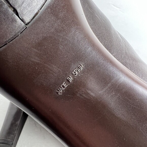 Stuart Weitzman Real Fur Trim Block Heel Boots Size 11 Brown - Picture 8 of 8